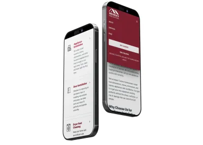 Miranda's Home Solutions website mobile screenshot